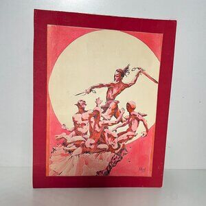 Vintage 1970s Fantasy Art In The Style of Frank Frazetta 11" x 14"
